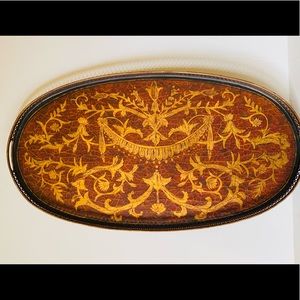 Metal tray hand painted 28” x 15”